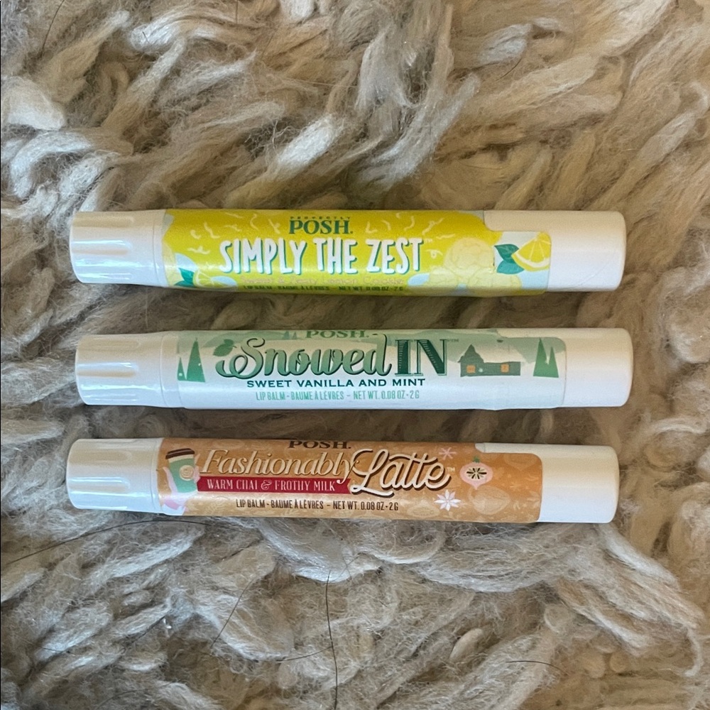 Posh Lip Balm Set - Yellow, Green, Brown